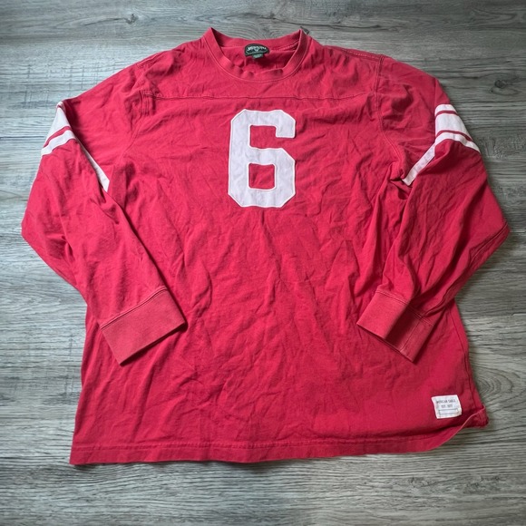 American Eagle Outfitters Other - American Eagle Football Jersey Mens XXL Red Long Sleeve Number 6 Stripe Shirt